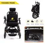 Fold & Travel Manual Recline Lightweight Electric Wheelchair - Image 4