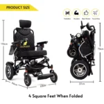 Fold & Travel Manual Recline Lightweight Electric Wheelchair - Image 3